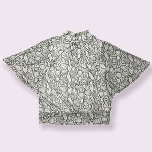 Jennifer Lopez Snake Print Cropped Blouse